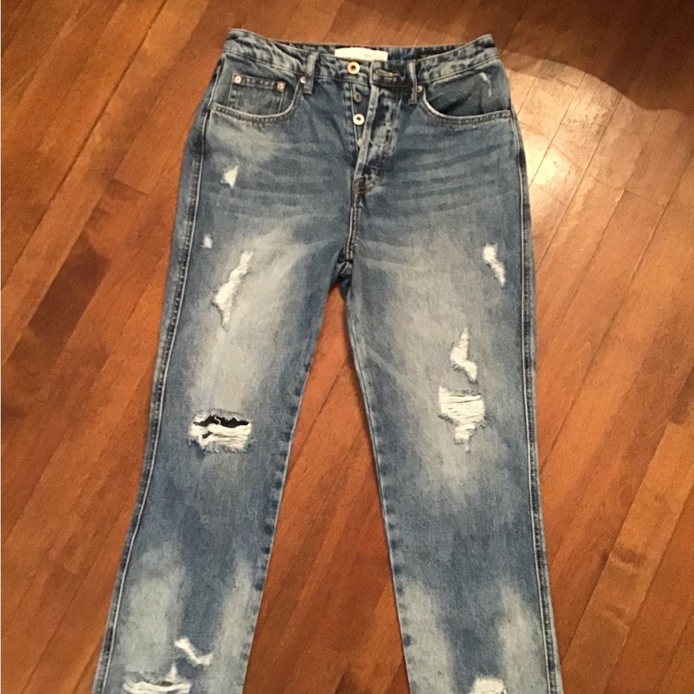 Straight Cut Distressed Denim from Ella Moss